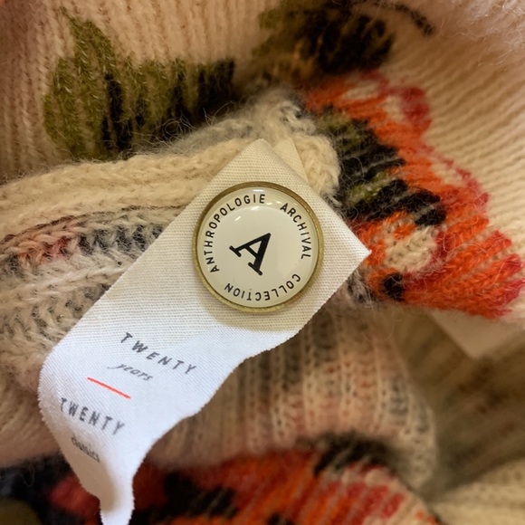 Anthropologie Miss Rosie Sweater Sleeping on Snow Rose Floral Cardigan Small - Picture 6 of 13